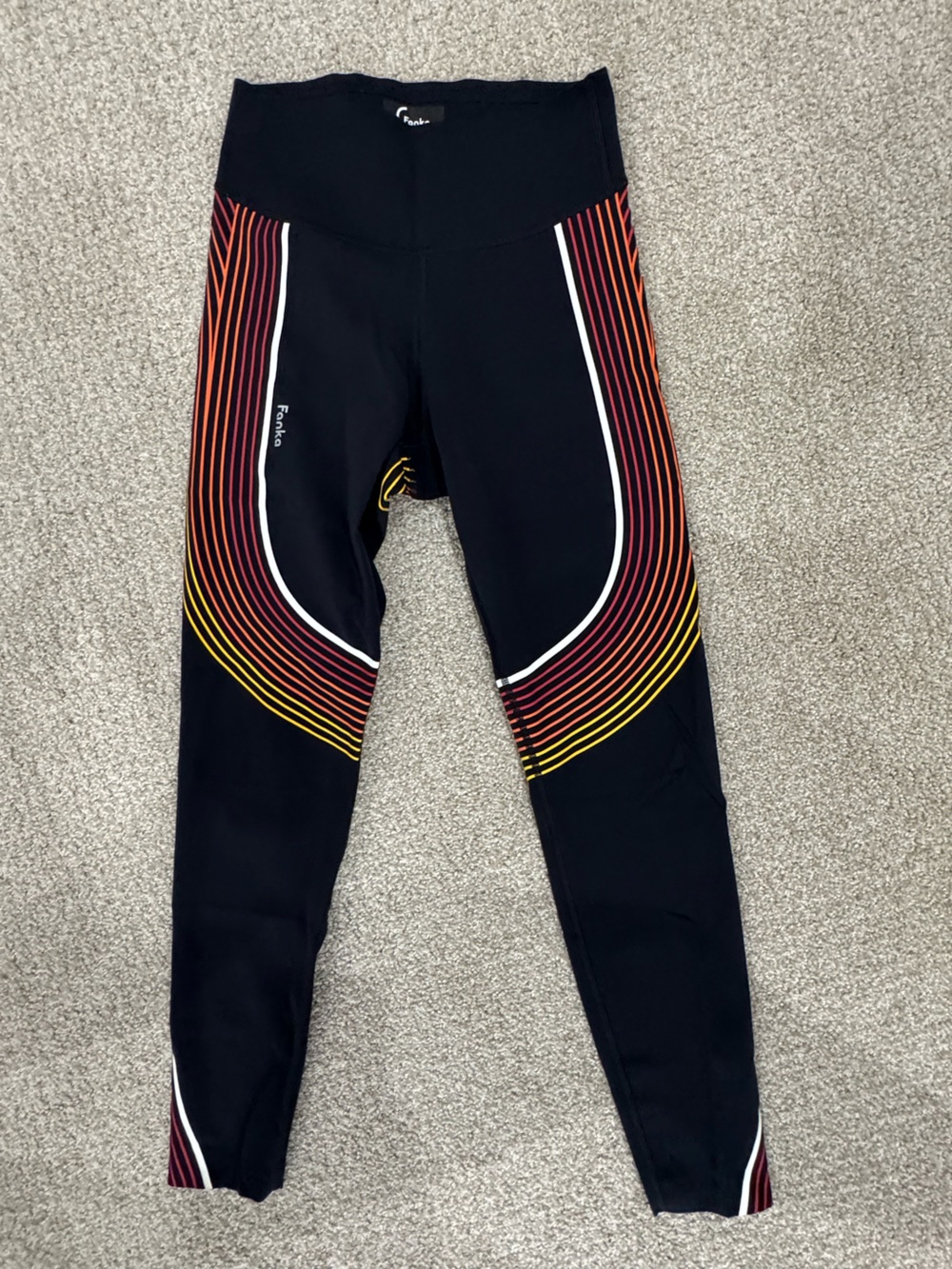 Fanka Lift N Curve Rainbow Stripe Leggings Size M